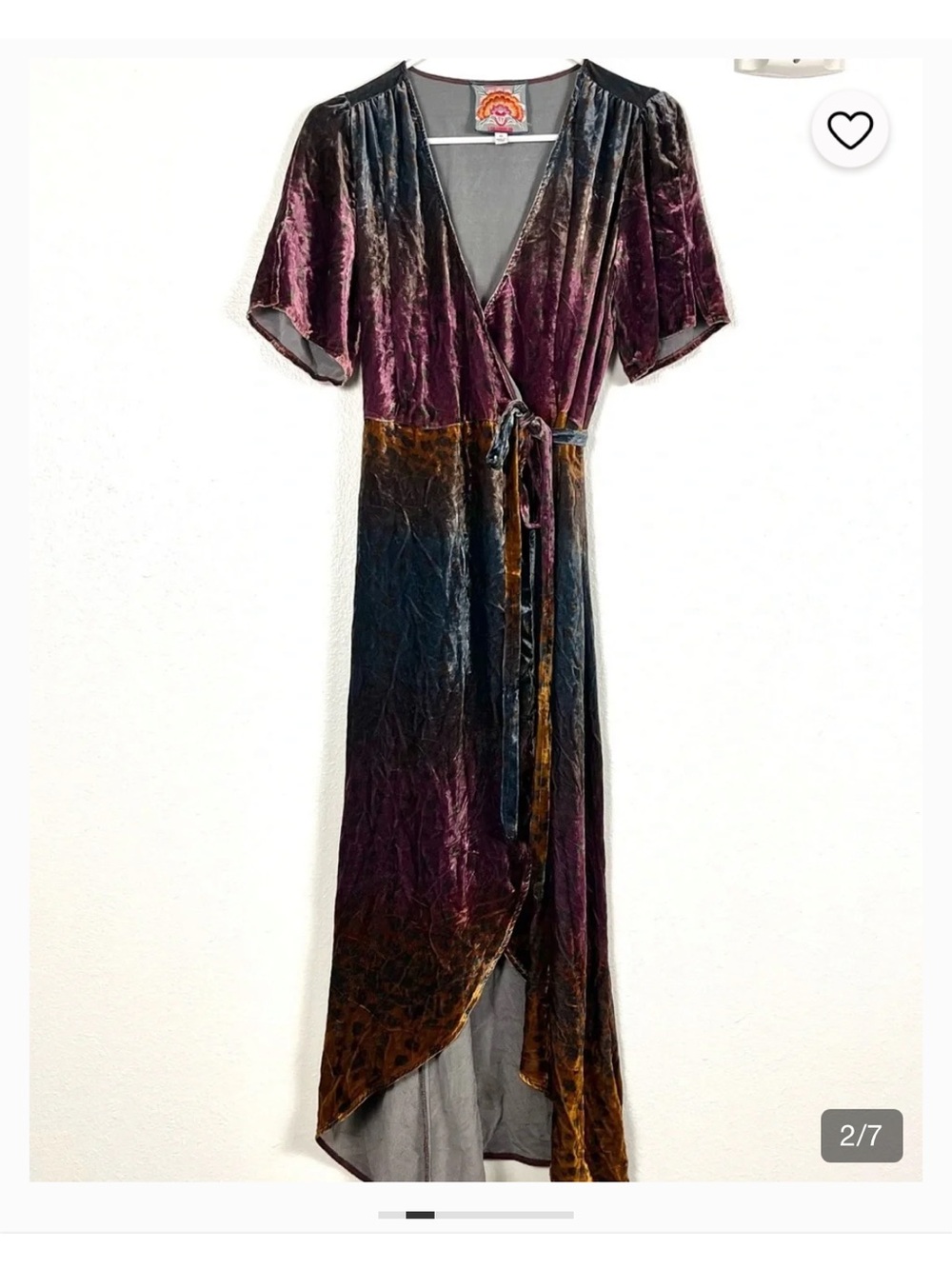 Johnny Was Animal Print Wrap Dress - L - Picture 2 of 8